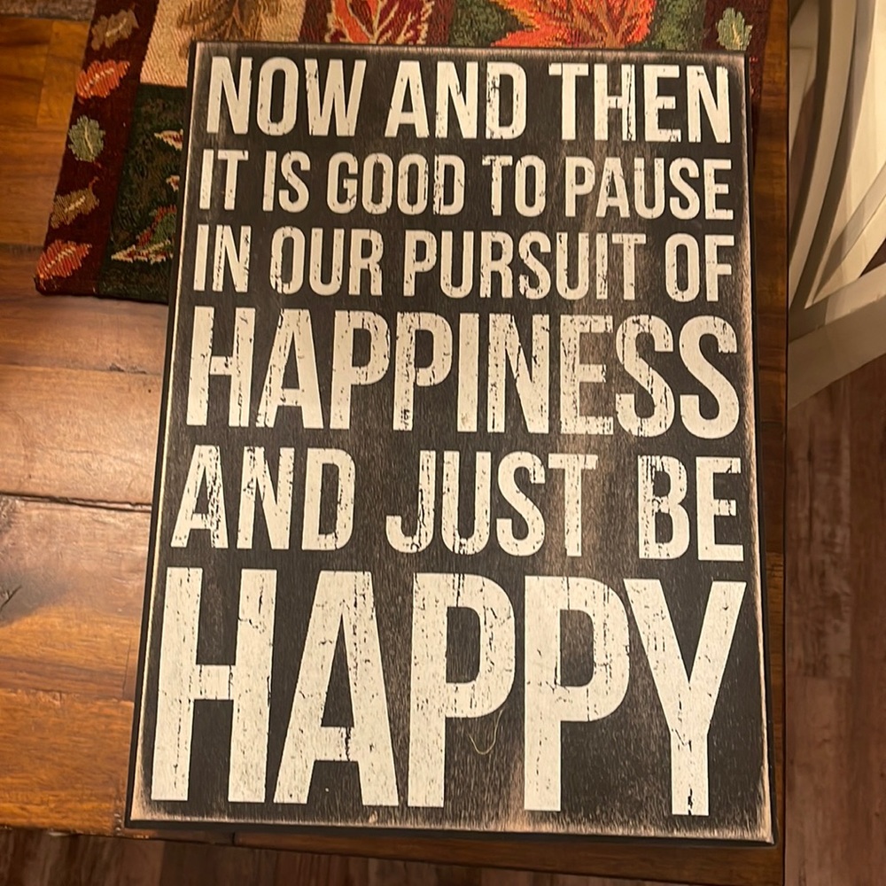 Home Decor Sign- Wooden, black and white, 13”x10”x1.5”